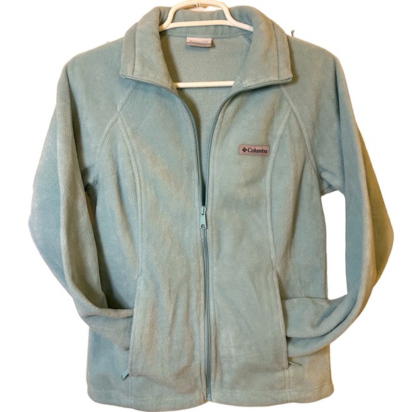 Columbia Women's Light Turquois Fleece Full Zip Jacket Small - Picture 1 of 7